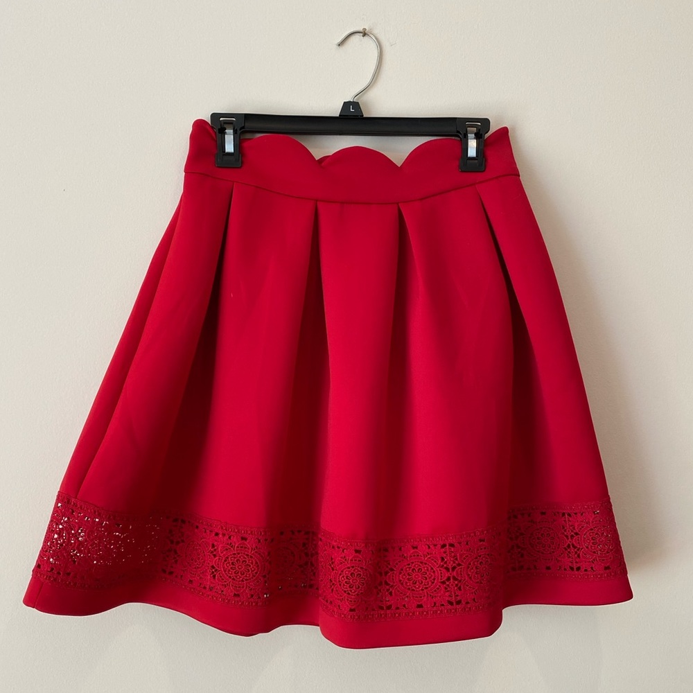 Red Scallop Skirt